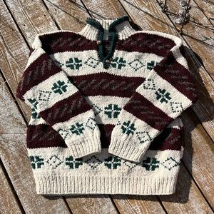 Chunky Hand Knit 100% Wool Sweater
